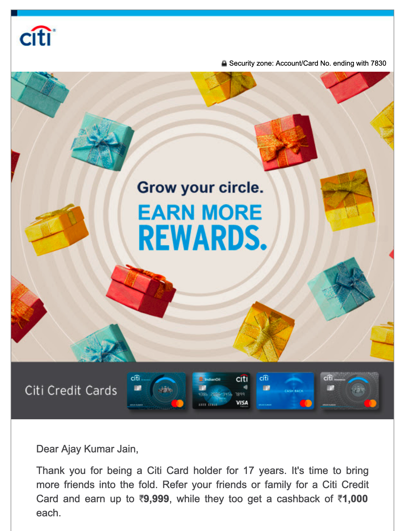 17 years of using Citibank Credit Card
